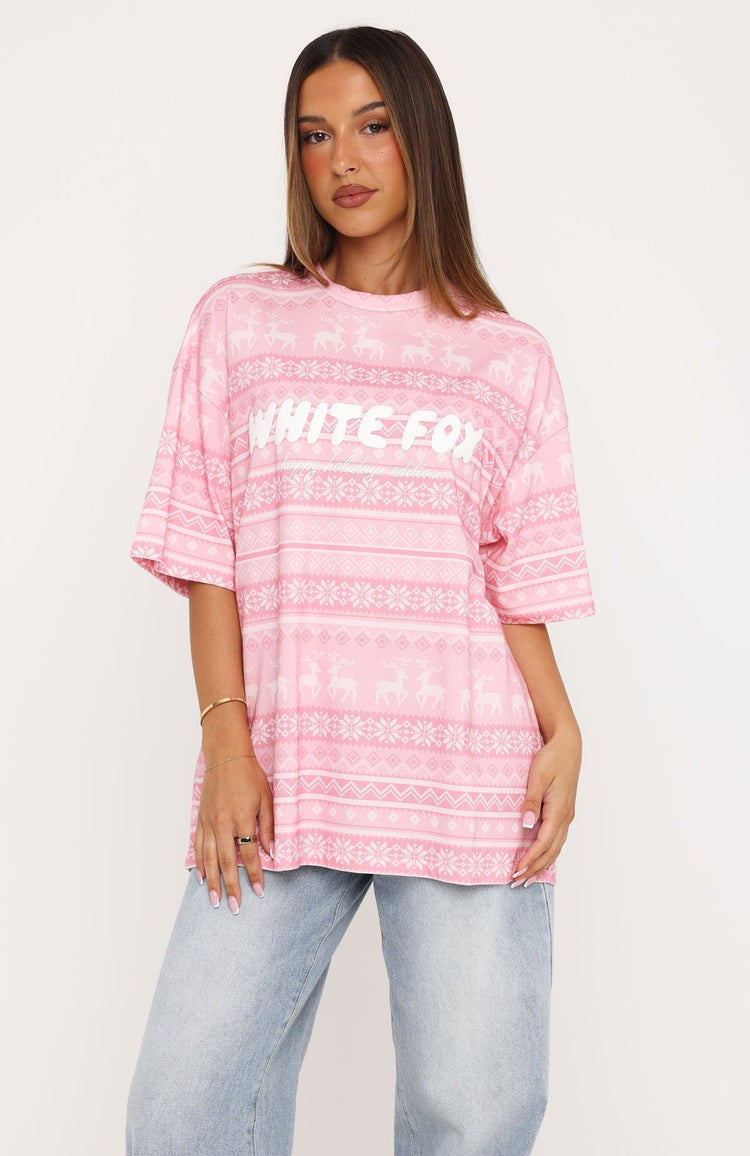 Warm & Cosy Oversized Tee Pink