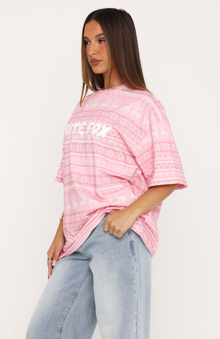 Warm & Cosy Oversized Tee Pink