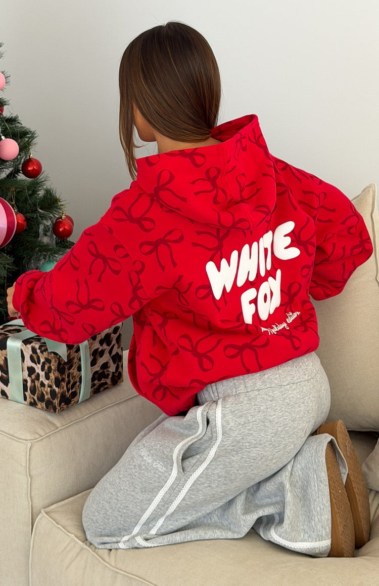 Wrapped With Love Oversized Hoodie Red Bow