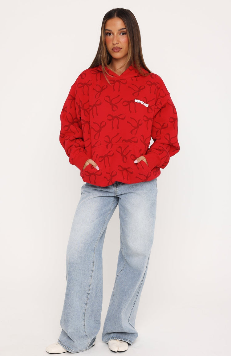 Wrapped With Love Oversized Hoodie Red Bow