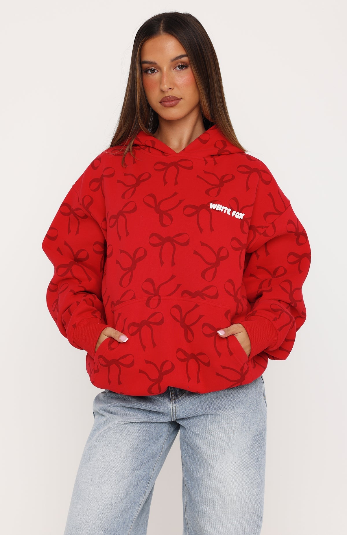 Wrapped With Love Oversized Hoodie Red Bow