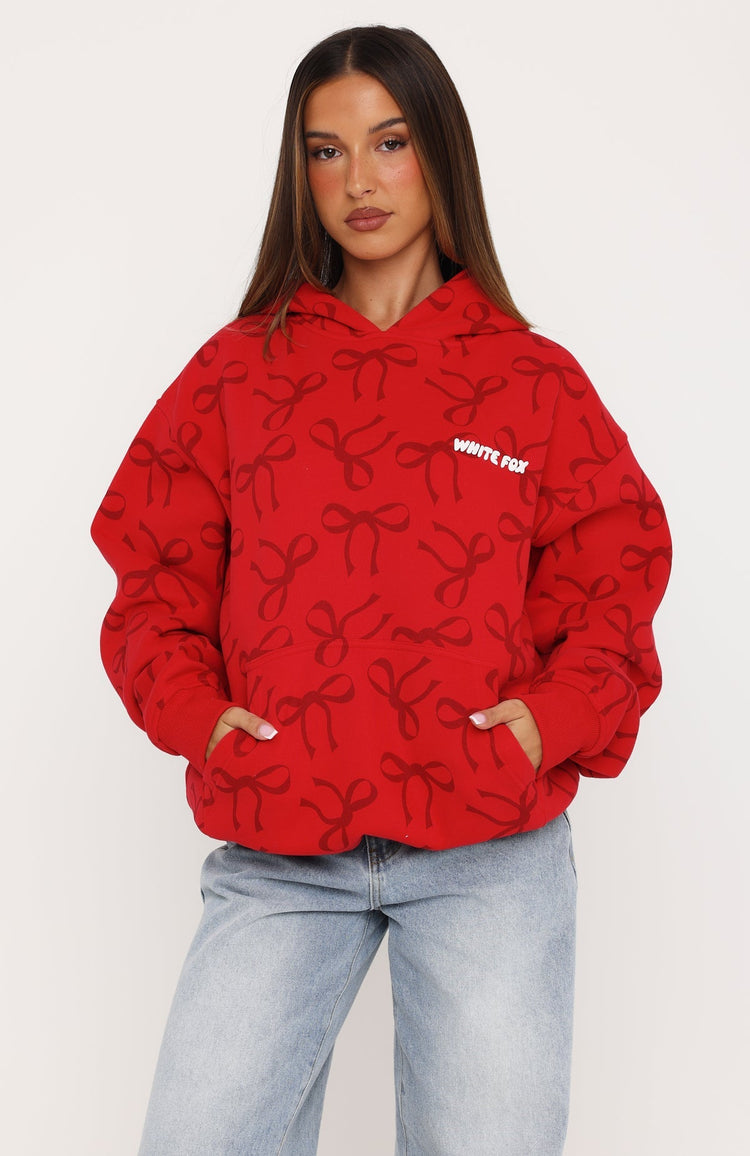 Wrapped With Love Oversized Hoodie Red Bow