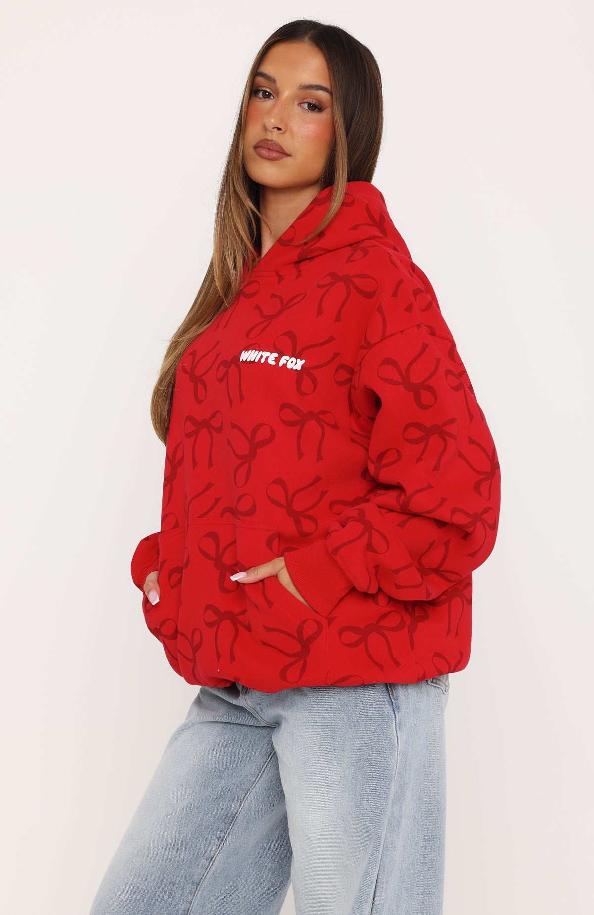 Wrapped With Love Oversized Hoodie Red Bow