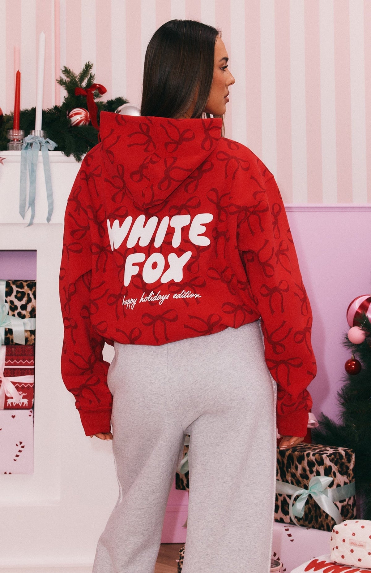 Wrapped With Love Oversized Hoodie Red Bow