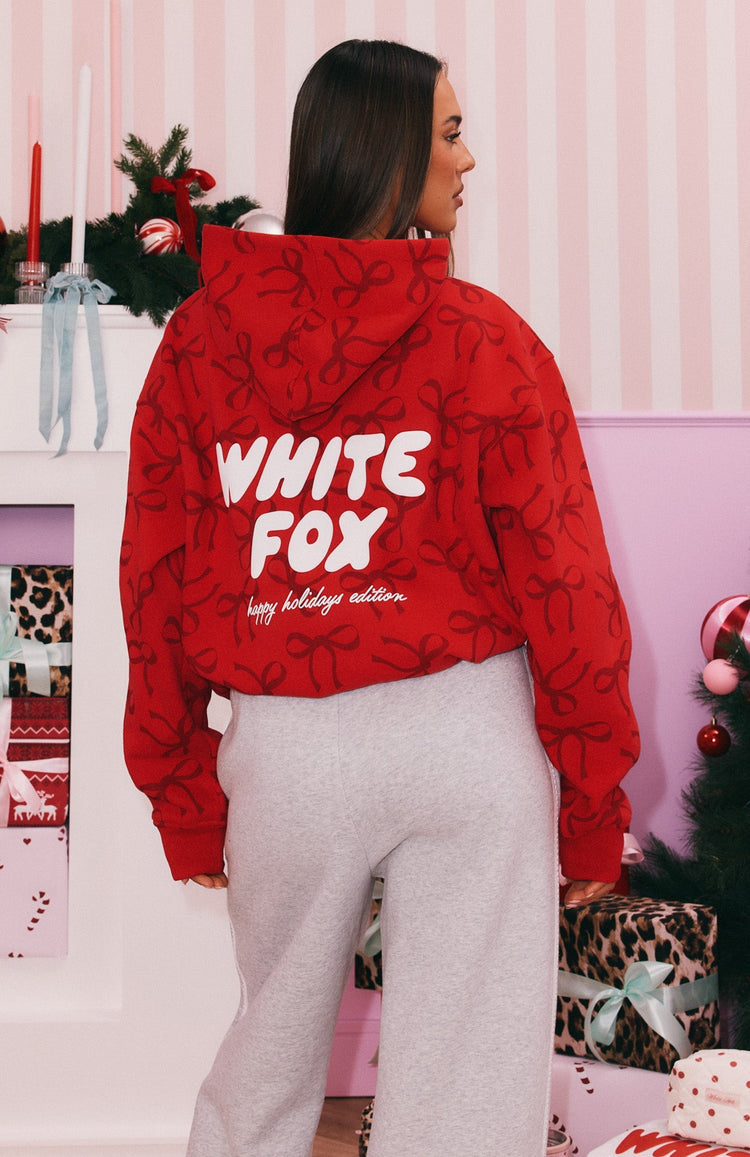 Wrapped With Love Oversized Hoodie Red Bow