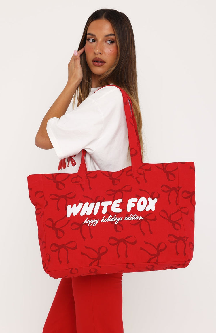 Wrapped With Love Tote Bag Red Bow