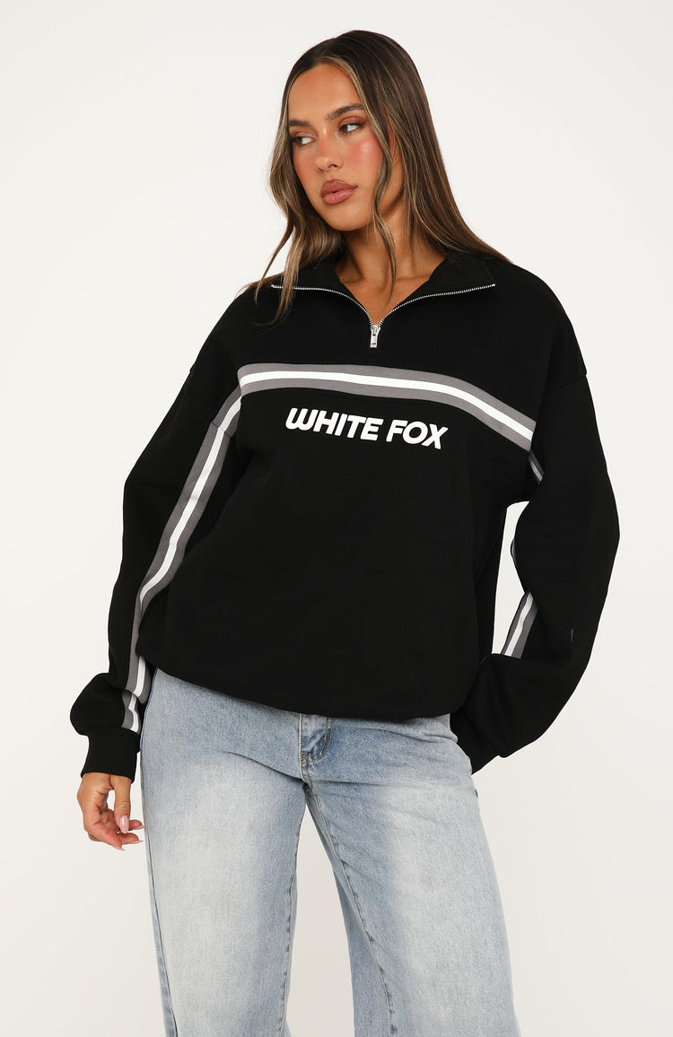 You Already Know Quarter Zip Sweater Black