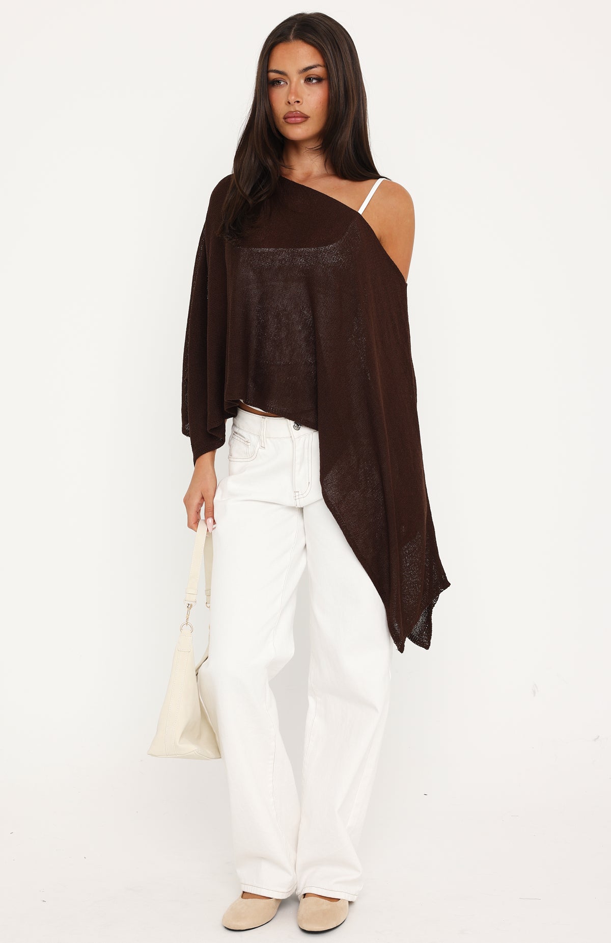 You're A Cutie Knit Poncho Top Chocolate